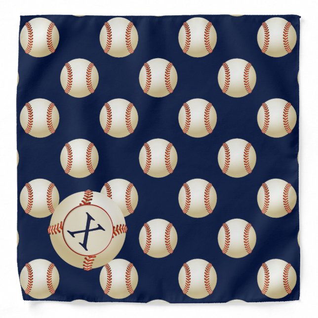 Monogram Baseball Balls Sports pattern Bandana (Front)