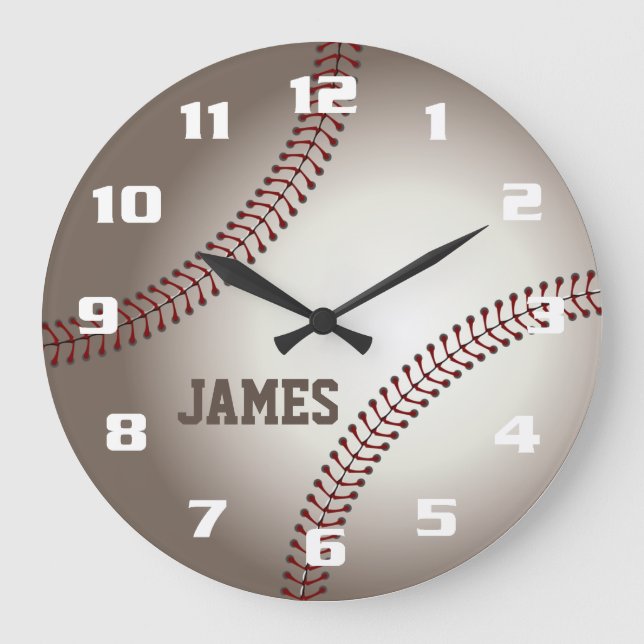 Monogram Baseball Large Clock (Front)