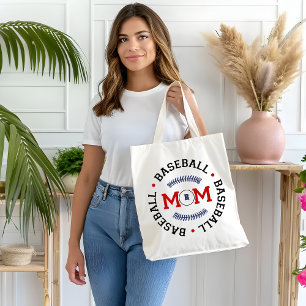 Monogram Baseball Mother Gift Tote Bag