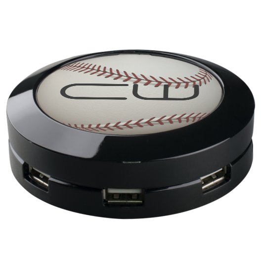 Monogram Baseball USB Charging Station (Angled)