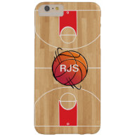 Monogram Basketball on Basketball Court Barely There iPhone 6 Plus Case