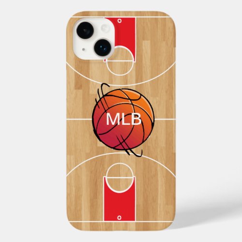 Monogram Basketball on basketball court Case_Mate iPhone 14 Plus Case