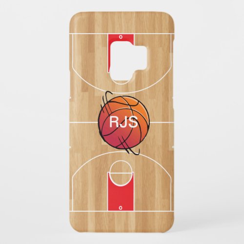 Monogram Basketball on basketball court Case_Mate Samsung Galaxy S9 Case