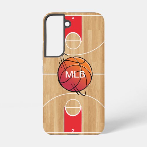Monogram Basketball on basketball court Samsung Galaxy S22 Case