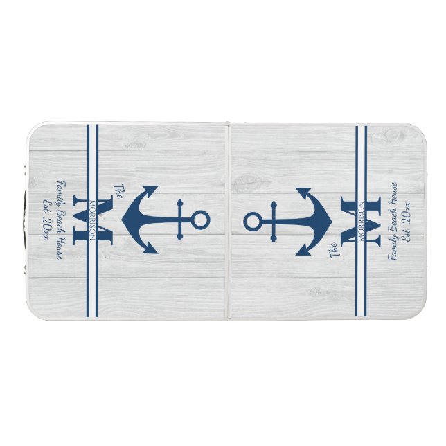 Monogram Beach House Anchor Family Beer Pong Table (Top)