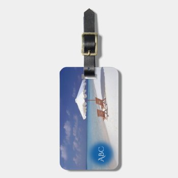 Monogram Beach Scene Luggage Tag by Youbeaut at Zazzle