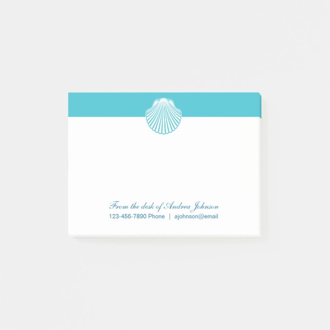 Monogram Beach Theme Post-it Notes (Front)