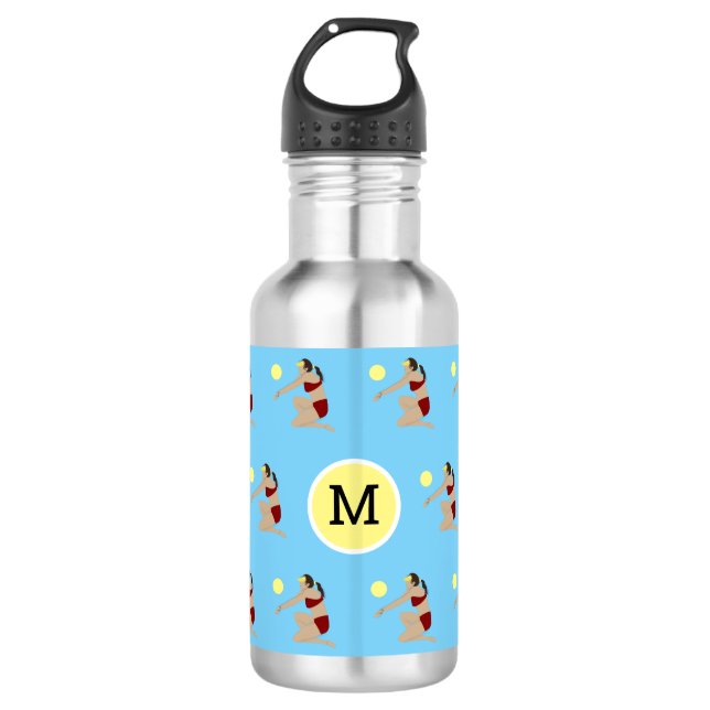 Monogram Beach Volleyball Stainless Steel Water Bottle (Front)