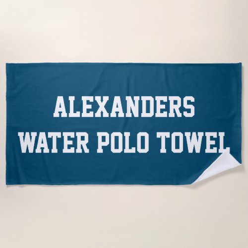 Monogram Beach Water Polo Swim Team Blue Towel