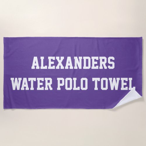 Monogram Beach Water Polo Swim Team Purple Beach Towel