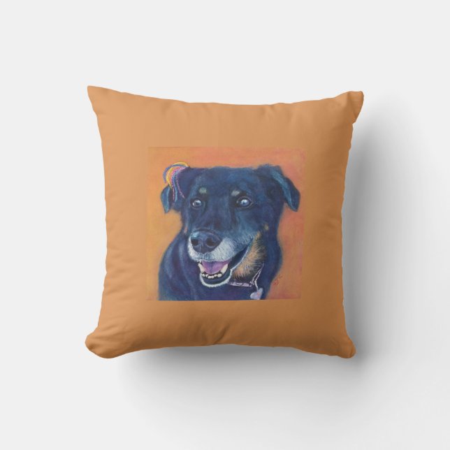 MONOGRAM BEAUTIFUL BLACK LAB THROW PILLOW (Front)