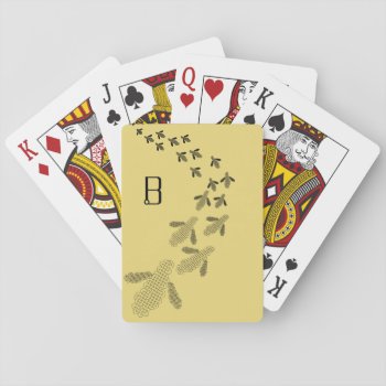 Monogram Bee Playing Cards by Pamelachi at Zazzle