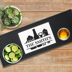 Monogram Beer Drinking Name Bar Mat