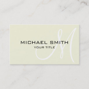 Monogram Beige color background Business Card