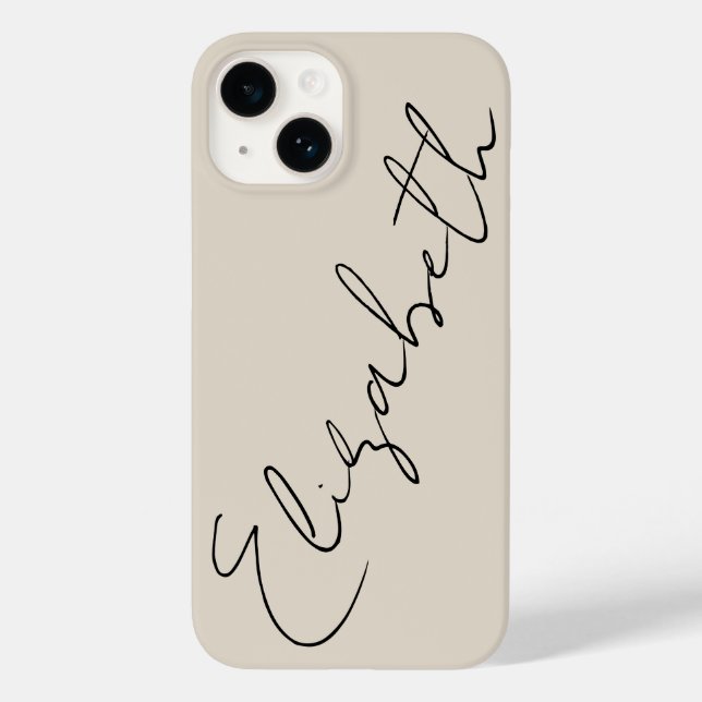 Monogram Beige Modern Minimalist Feminine Case-Mate iPhone Case (Back)