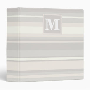 Monogram beige stripes 3 ring binder