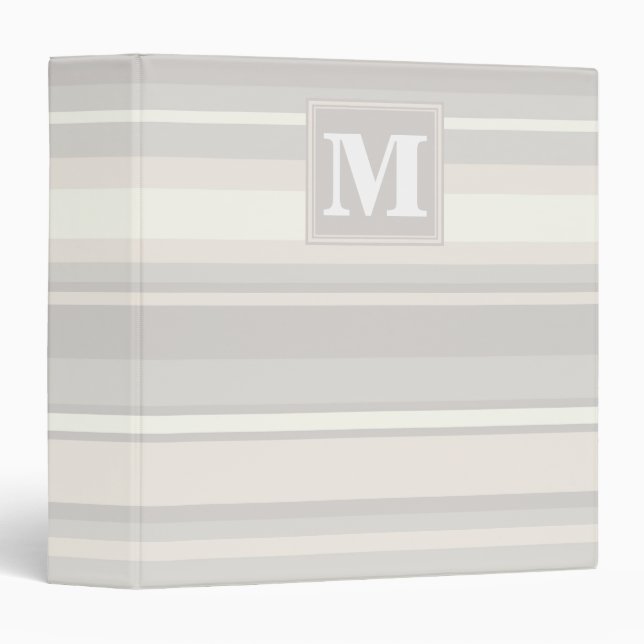 Monogram beige stripes 3 ring binder (Front/Spine)