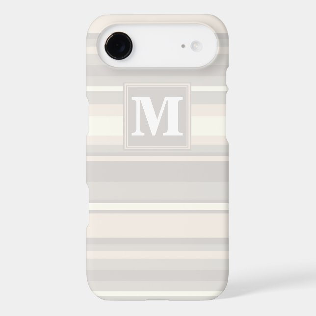 Monogram beige stripes Case-Mate iPhone case (Back)