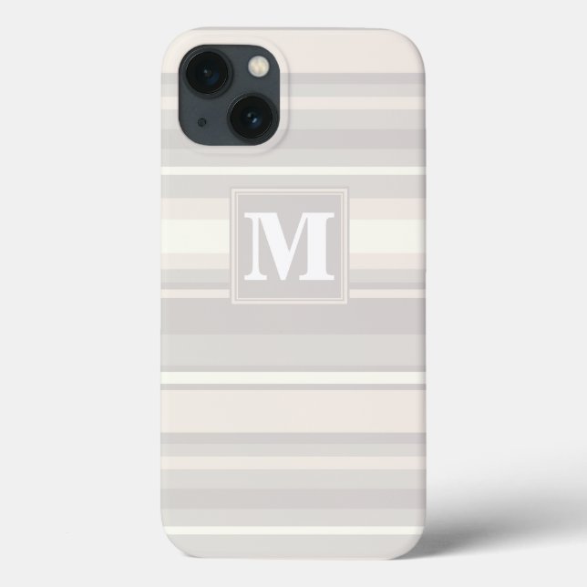 Monogram beige stripes Case-Mate iPhone case (Back)