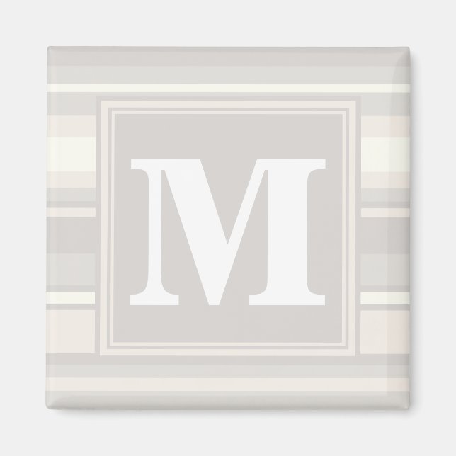 Monogram beige stripes magnet (Front)