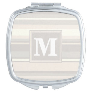 Monogram beige stripes vanity mirror