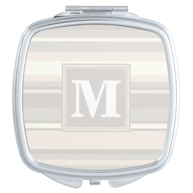 Monogram beige stripes vanity mirror (Front)