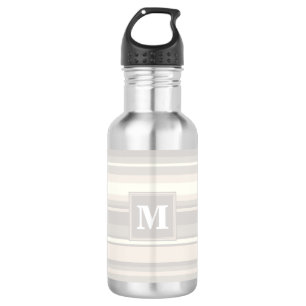 Monogram beige stripes water bottle