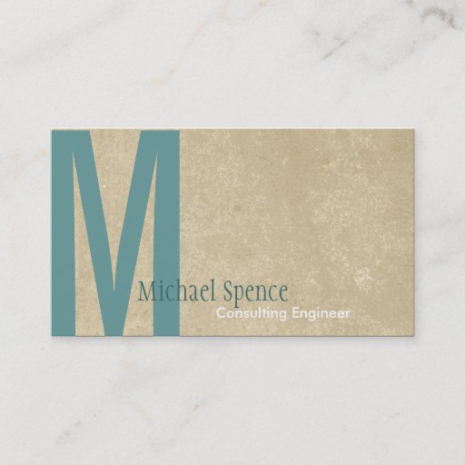 Customizable Monogram Beige Turquoise Engineering Business Card