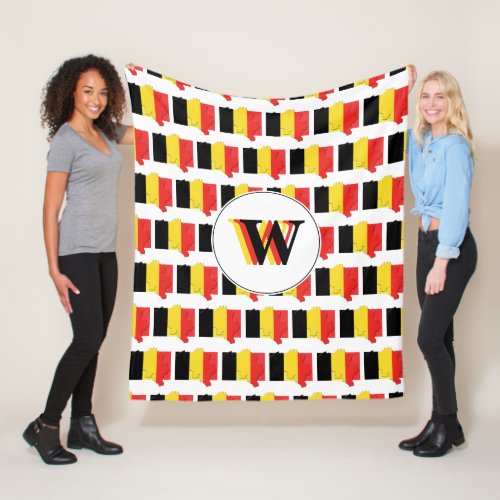 Monogram BELGIUM Flag Fleece Blanket