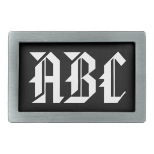 Monogram belt buckle with custom name initials