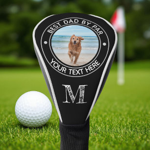 Monogram Best Dad By Par Dog Photo Personalized Golf Head Cover