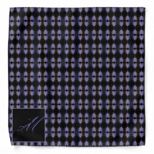 Monogram Best Man 3D Neon Blue&Black Bandana