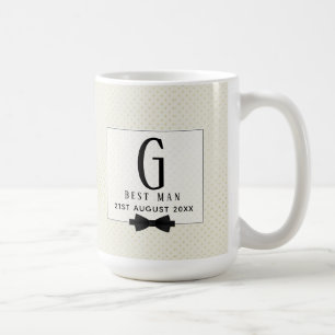 Monogram BEST MAN Groomsmen Groomsman Fleurdelis Coffee Mug