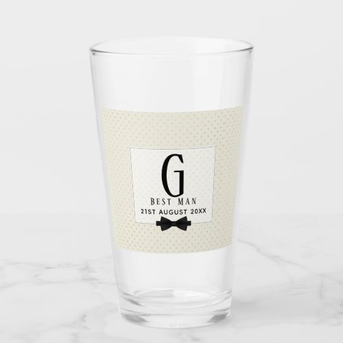 Monogram BEST MAN Groomsmen Groomsman Fleurdelis Glass