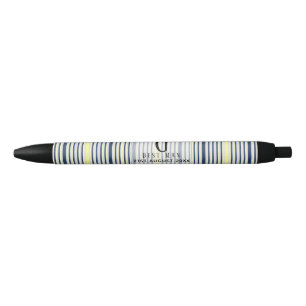 Monogram BEST MAN Groomsmen Groomsman Navy Yellow Pen