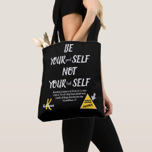 Monogram Bible Verse Be Yourself 2 Cor 5:17 Black Tote Bag