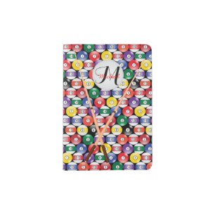 Monogram Billiard Pool Ball Design Personalize Passport Holder