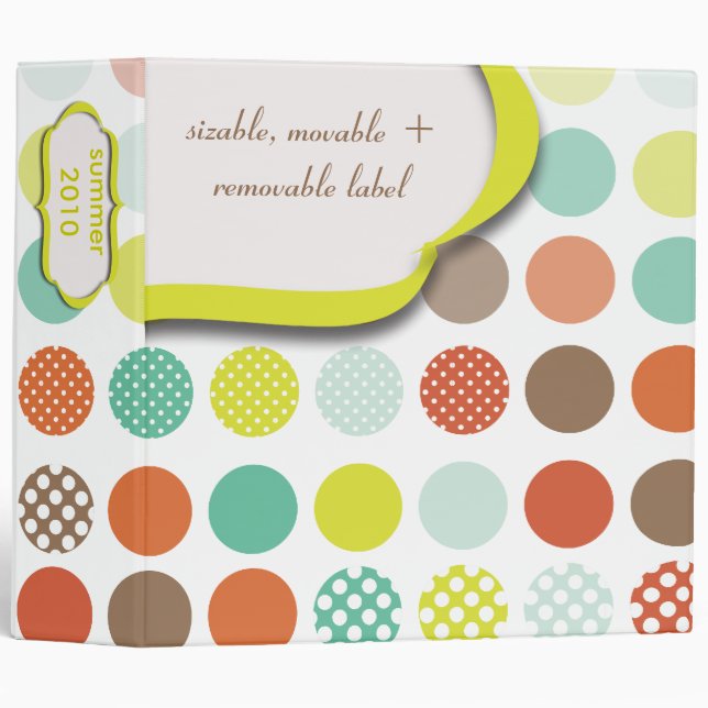 Monogram binders, colorful polka dots binder (Front/Spine)