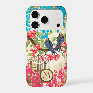 Monogram Birdcage Bird Damask iPhone 17 Pro Case