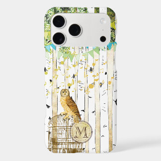Monogram Birdcage Vintage Owl Birch Tree iPhone 17 Pro Max Case