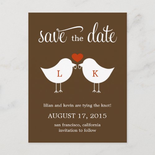 Monogram Birds Save The Date Card