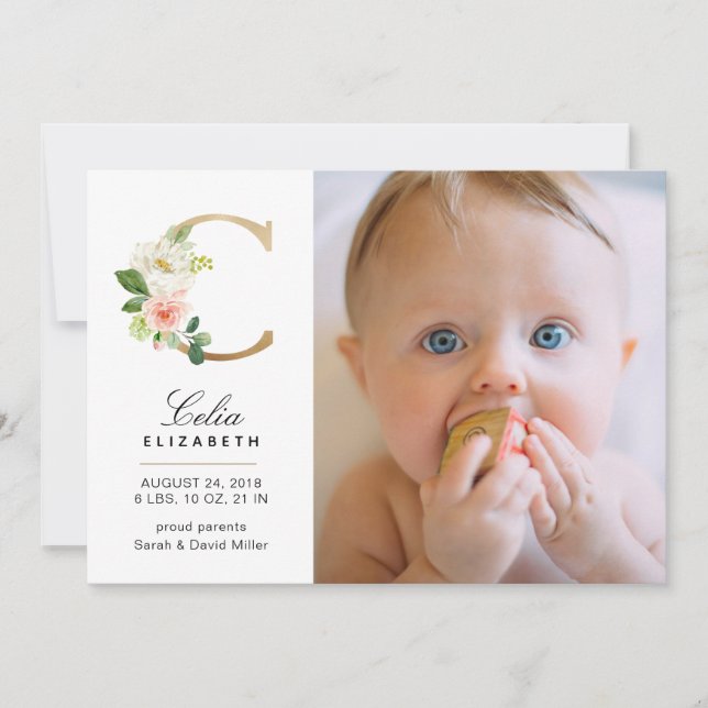 Monogram Birth Announcement (Front)