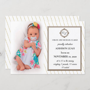Monogram Birth Announcement
