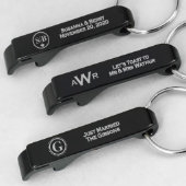 Monogram Black Aluminum Keychain Bottle Opener (Front)