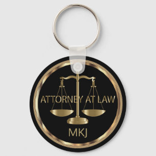 Monogram  - Black and Gold Law Keychain