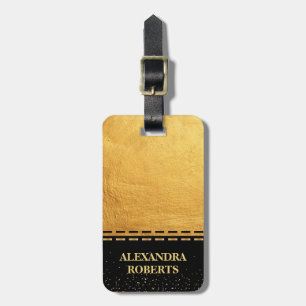 Monogram Black and Gold Luxury design Luggage Tag