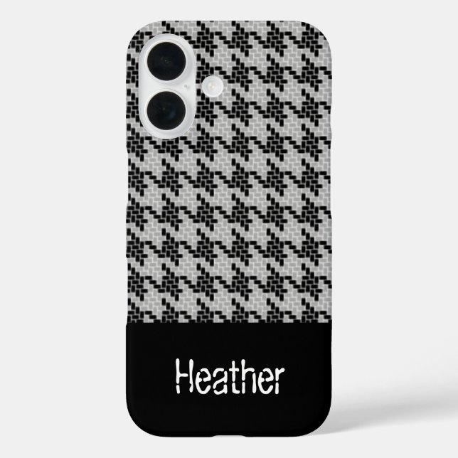 Monogram black and gray houndstooth pattern  Case-Mate iPhone case (Back)