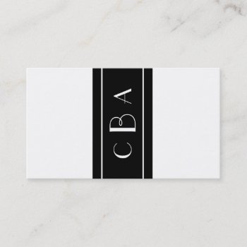 Monogram Black And White Business Card by tjustleft at Zazzle