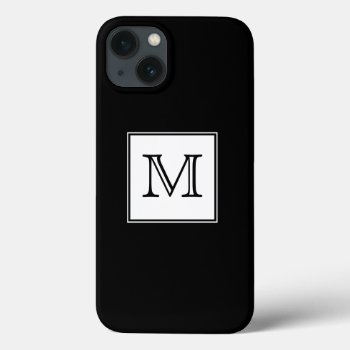 Monogram Black And White Iphone 13 Case by tjustleft at Zazzle