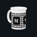 Monogram Black and White Hounds Tooth  Beverage Pitcher<br><div class="desc">Pitcher. Black and White Hounds tooth Pattern. You can choose your own background color and add your initial. ✔NOTE: ONLY CHANGE THE TEMPLATE AREAS NEEDED! 😀 If needed, you can remove the text and start fresh adding whatever text and font you like. 📌If you need further customization, please click the...</div>